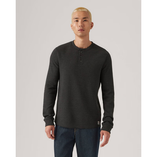 Levi's men's sweater long-sleeved round neck henley sweater New 25 autumn and winter warm, comfortable, soft and age-reducing versatile sweater tan yellow XS suitable for bust 81-86CM