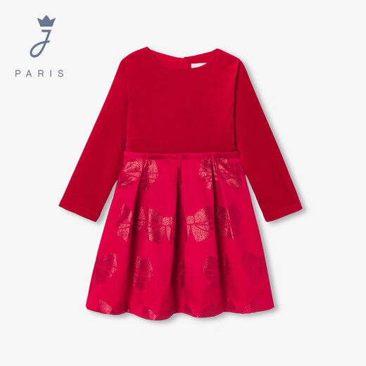 JACADI New Year's style JACADI girls' French red dress long-sleeved dress 2045062 red 546 105 /4A