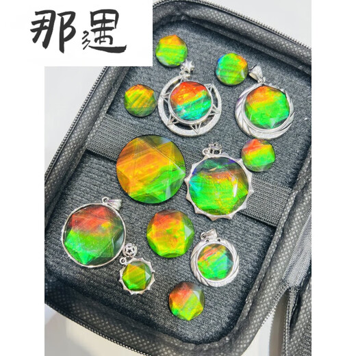 Nayu Canadian ammolite two-color Star of David design pendant necklace for men and women 25mm