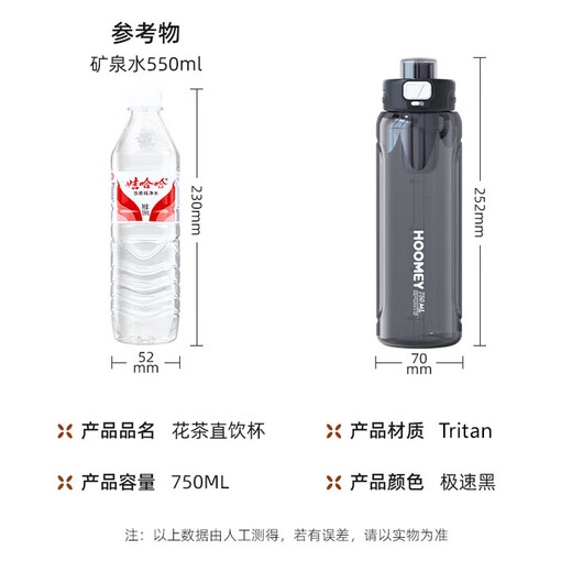 HOOMEY water cup large capacity tritan kettle men's straw cup sports student school plastic high temperature resistant summer