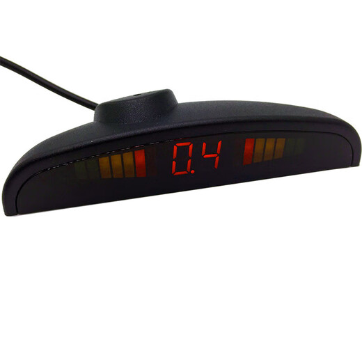 Car Radar 12V Reversing Radar Buzzer Small Crescent LED Display Live Voice Accurate Distance Reporting Radar CS Black