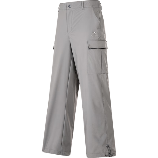 
Camel work pants for men and women autumn waterproof casual pants for outdoor hiking sports pants plus velvet woven charge trousers Y14CAY6625, Xinghe Gray, men [single layer] M