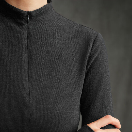 Enos Yashi Shopping Mall Same Style 2025 Winter New Versatile Slim Waist Stitching Stand Collar Sweater Women 41016008 Smoke Gray L