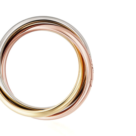 Cartier Trinity series ring small model 18K white gold rose gold gift B4235100-51