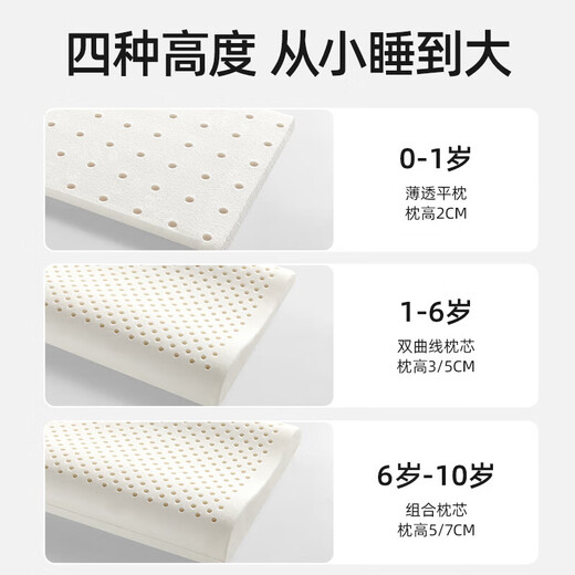 Betis children's pillow natural latex pillow 1-6 years old baby comfort pillow breathable and shaped neck pillow 50*30*3/5cm
