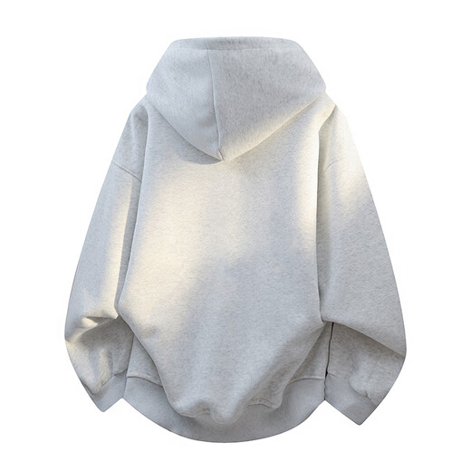 Homlean solid color simple hooded sweatshirt men's spring cleanfit loose versatile casual top HWY80 light gray L