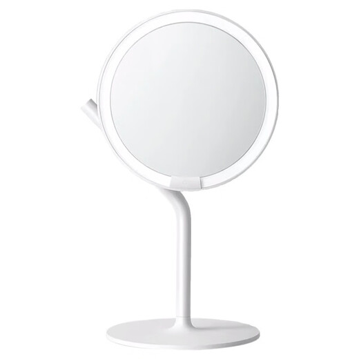 Makeup mirror MINI3 desktop LED with light folding portable desktop daylight mirror dressing magic mirror second generation - simple pink monochrome light / five levels of manual brightness magnifying glass + beauty egg + folding mirror