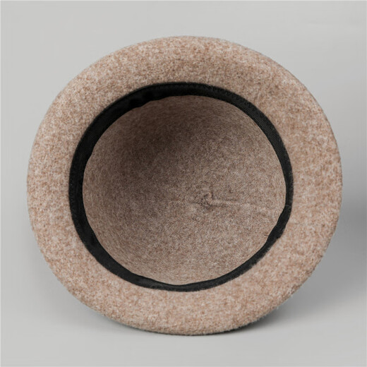 Fangchi felt mother hat women's French retro bow bucket hat autumn and winter rich style hat mocha color M (56-58cm)