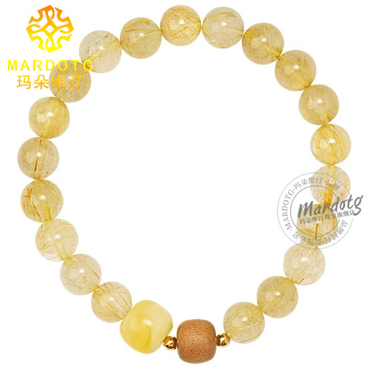 MARDOTG blonde crystal bracelet beeswax old mountain sandalwood crystal bracelet gift for women 8 beads diameter