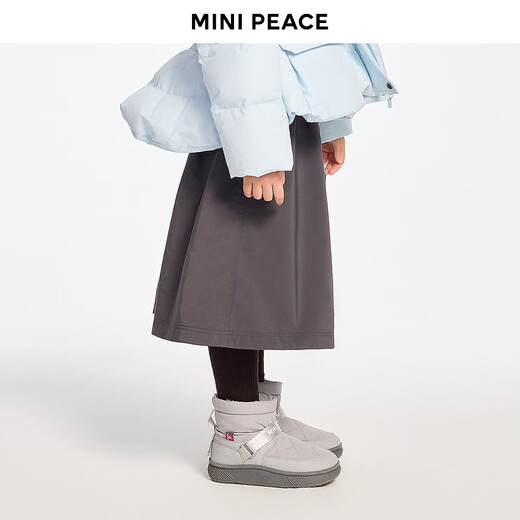 MiniPeace Children's Clothing Winter New Girls Short Skirt F2GEF4428 Granite Gray 110