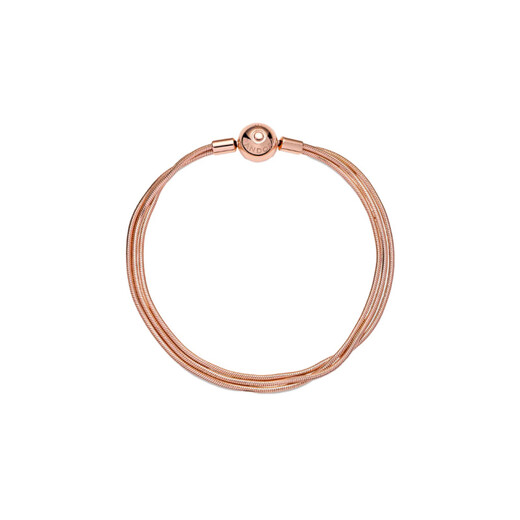 Pandora Rose Gold Multiple Snake Bone Chain Bracelet Women's Rose Gold Original Brand Box 19cm