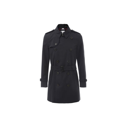 博柏利（BURBERRY）新年礼物双排扣附腰带长袖风衣男款深蓝色 深蓝色 均码 54