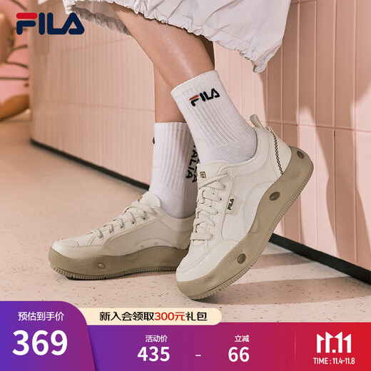 FILA official women's shoes COOKIES retro canvas shoes 2025 summer new cookie shoes sports and casual shoes tofu white-TF 38
