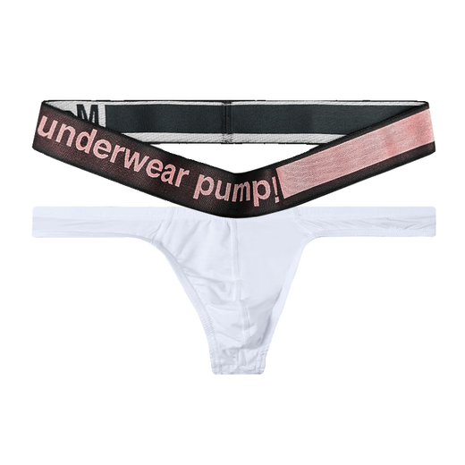 Universal Sexy Men's Bikini Low Waist Underwear Men's Thong Double Belt Modal Sexy Low Waist Sports Youth Pink M