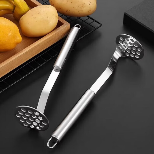 FVFH German 304 stainless steel potato masher masher masher food supplement masher garlic mashed kitchen tools convenient stainless steel masher 1 pack