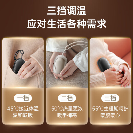 ZEALYOU hand warmer explosion-proof magnetic suction two-in-one portable mini hand-held detachable fast heating small hand warmer emergency lighting gift for wife and girlfriend birthday gift classic black magnetic suction two-in-one + emergency lighting 42*25*20mm