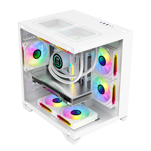AOC Core i5 12400F/14400F/RTX3060 12G Delta tile game console computer desktop assembly computer host white sea view room DIY complete machine configuration four i5 12400F丨1TB丨RTX3060