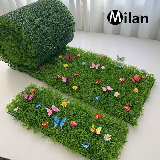 Imitation lawn, fake green plants with flowers, partitions, plant walls, plastic decorations, green turf mats, carpets, landscaping furnishings, window sills, 40 cm wide