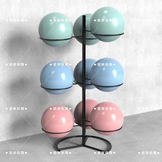 Yoga ball rack, multi-layer yoga studio storage rack, gym storage equipment for hemispheres, large Pilates, black, can store 10 pieces