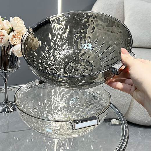 Oindopamine double-layer drain basket new household sink basin kitchen fruit plate filter water for washing vegetables rose red