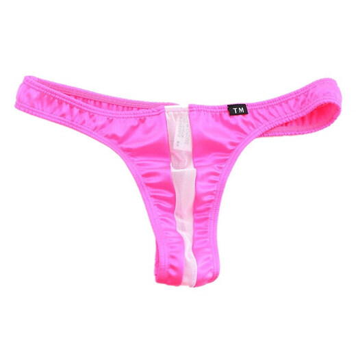 Men's T-Pants Breathable Thin Ice Silk T-Pants Men's T-Pants Middle Mesh Transparent High Elasticity Low Waist Comfortable Black S