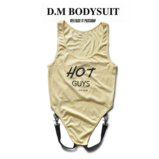 Men's jumpsuit sexy personalized thong double butt buckle tight shapewear sexy modal muscle cream M weight 100-115Jin Jin is equal to 0.5 kg
