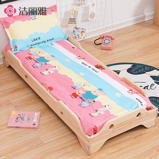 Customized kindergarten quilt cover, cotton children's mattress cover, mattress cover, cartoon baby pad, quilt cover, single quilt, pink Peggy cushion cover 100cm * 56cm