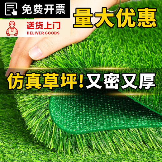 Fake turf simulated lawn green carpet outdoor artificial plastic artificial bionic outdoor insulation fence football field 3 cm newly upgraded encrypted thickened spring grass 2 square meters 1 meter wide * 2 meters long