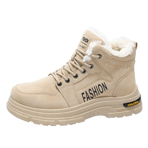 Снегоступы мужские зимние мужские туфли плюс бархатные высокие рабочие туфли нескользящие утолщенные теплые хлопчатобумажные туфли короткие сапоги страхование труда Ботинки Мартина черные плюс бархат 42