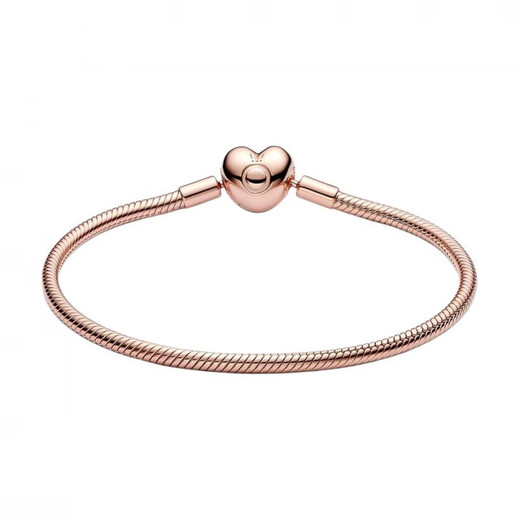 PANDORA heart-shaped buckle snake chain gold-plated copper-silver alloy bracelet women's gold gold 18 brand original box