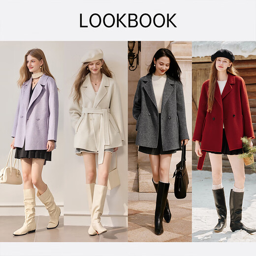 Xiangying double-sided woolen coat for women 2025 winter new woolen mid-length high-end white woolen coat off-white M 160/84A/95-110Jin Jin equals 0.5 kg