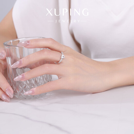 XUPING Xuping jewelry alloy fashionable temperament simple and versatile commuting love ring for birthday gift love ring #8b