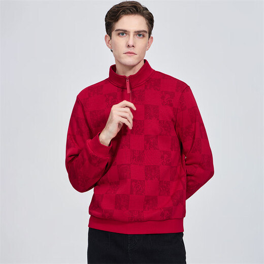 Septwolves 7A Antibacterial Far Red Fever Sweater Men's Winter Warmth New Year's Red Men's Top Big Red XL