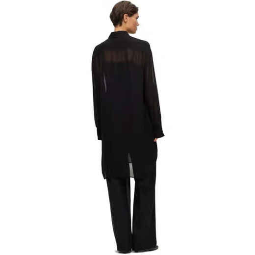 HUGO BOSS light luxury women's BAREID women's long-sleeved shirt Black 20 | 10 (M)