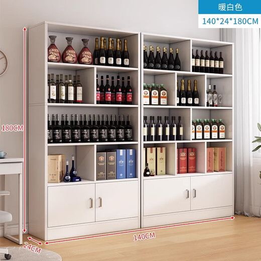 Yusenyi wine cabinet display cabinet home living room entrance cabinet simple modern storage rack floor cabinet wall partition cabinet wine rack cabinet door combination thickened plate warm white 1