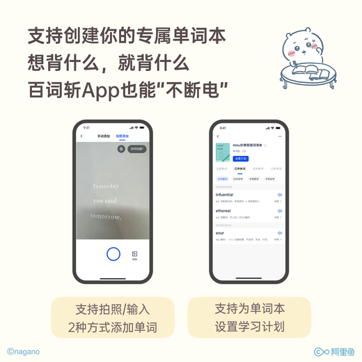 Hundred Words Cutting Machine Xiaochu Gao Pocket English Learning Machine Real Person Pronunciation CHIIKAWA Officially Authorized Hutch Meow Max Blue Model