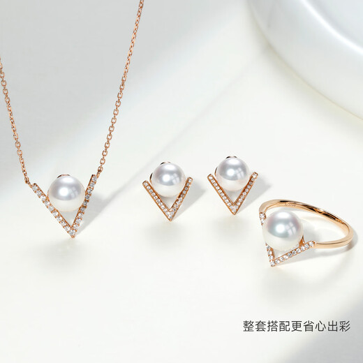 GiO Jewelry Eternal Series Akoya Seawater Pearl Necklace 18K Gold Pearl Pendant Birthday Gift for Wife 18K Gold Pearl 7-7.5mm