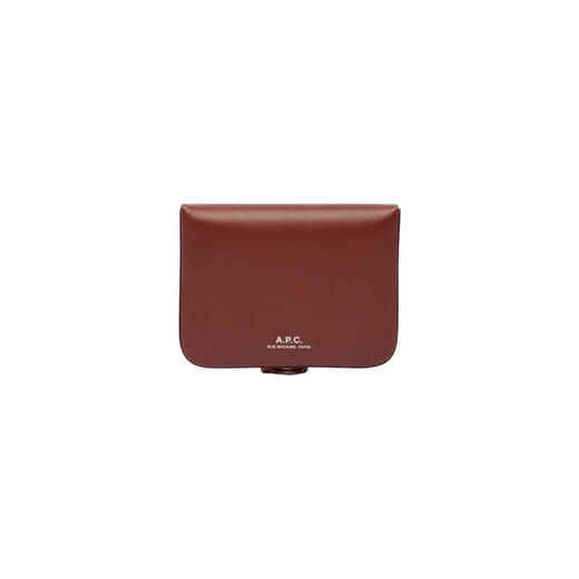 A.P.C. Men's Wallet Portable Storage Card Storage Key Fix Daily Carry Leather Brown Rectangular Matte Brown TU