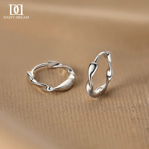 DAISY DREAM Möbius ring earrings for women, niche, high-end, classic, versatile, simple, 2025 new hot style earrings, 14mm Möbius ring earrings, suitable for earlobes