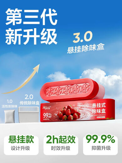 Refrigerator deodorant, disinfection, anti-Listeria deodorant box, deodorant artifact, purification and deodorization, food grade for pregnant women, 5 boxes of sweet orange flavor* natural plant extracts