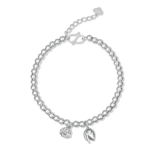 Wanfulong Platinum pt950 Lotus Lotus Pearl Bracelet Platinum Women's Exquisite Niche Light Luxury Gift for Girlfriend's Birthday Platinum pt950 Lotus Pearl Bracelet Women's 11.85g