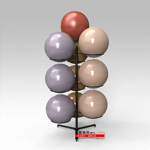 Movable yoga ball rack storage rack storage wave speed ball storage rack Pilates gym small storage rack gold can store 9 balls and can hold 45-75CM