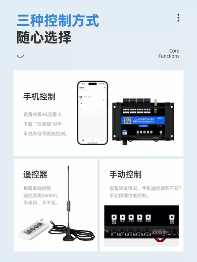 4G mobile phone APP remote control switch water pump intelligent wireless network timing power controller 220/380V 4G standard version 8-way switch + remote control 220