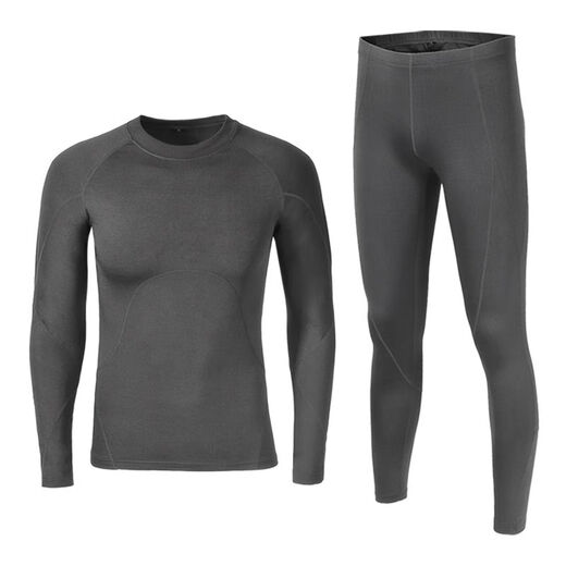 Cycling clothing fleece mountaineering and skiing outdoor running sports quick-drying thermal underwear functional suit men's autumn and winter sweat-wicking Baiqi thermal underwear-suit thin fleece suitable for about 10 degrees 128Jin Jin equals 0.5kg -138Jin Jin equals 0.5kg Choose L