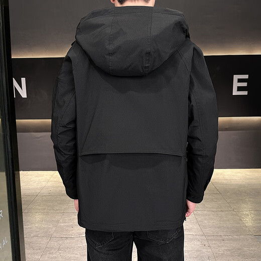 Playboy (PLAYBOY) Outdoor Men's Cotton Clothes Winter Thickened Jackets New Trendy Brand Style Coldproof Clothes Large Size Workwear Jackets Men Black M