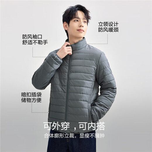 Giordano cotton jacket men's outdoor new style quilted warm solid color men's stand collar cotton jacket 13075816