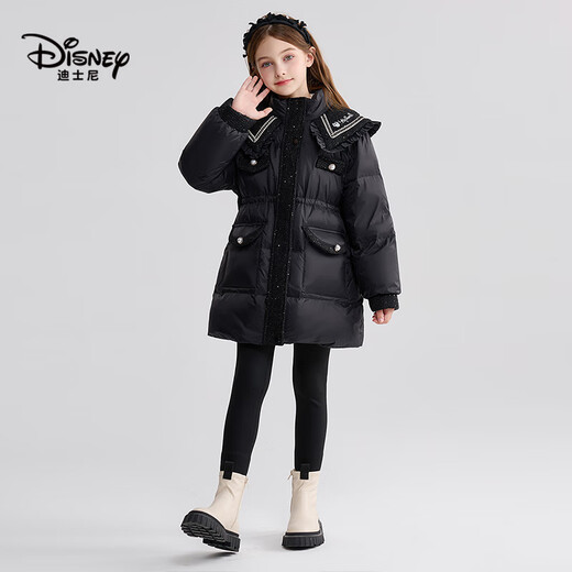 Disney Children's Down Jacket Girls Autumn and Winter New 2026 Baby Jacket Mid-Length Duck Down Light Thin Down Jacket Children's Clothing