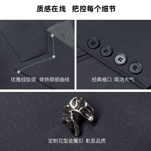 Dajiashi Gray Suit Suit Female Small Interview Formal Wear Ladies College Workplace Commuting Casual Suit Jacket Dark Gray Suit Jacket Loose Fit Narrow Shoulder Pat One Size Small S