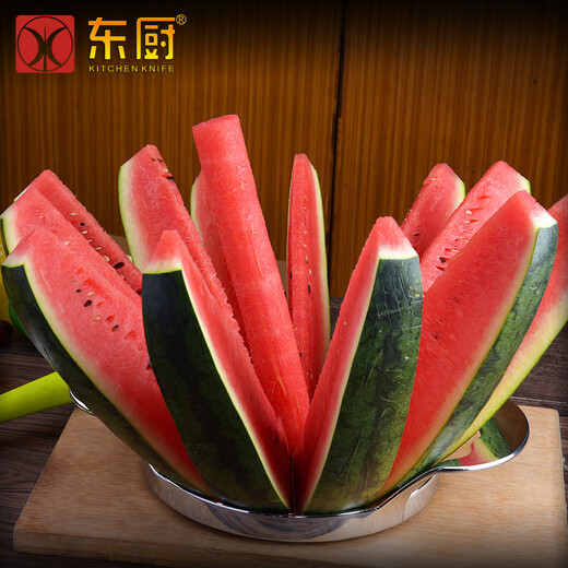Dongchu Extra Large Stainless Steel Watermelon Cutting Multifunctional Cantaloupe Cutting Slicer Apple Silver All-Steel Round Melon Slicer