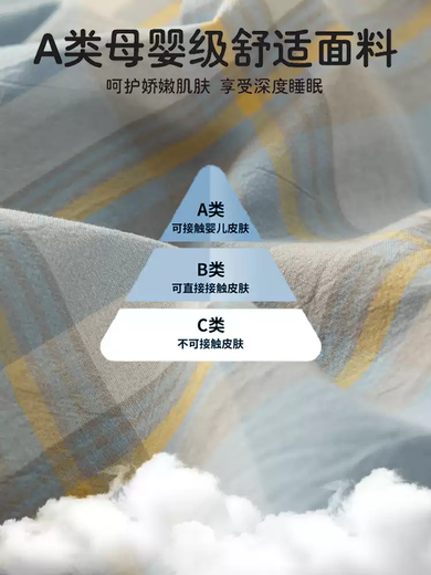 Fantasy Summer Bedsheet Single Piece Student Dormitory Single Bedsheet Three-piece Set 2025 New Four Seasons Non-100% Cotton Light Blue Gray Category A Maternal and Infant Grade No Pilling No Shrinking Single Bed Sheet 90cmx230cm - Suitable for Baby